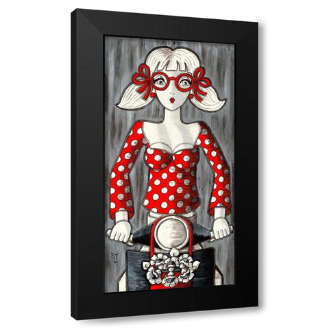 Petite Vespa Black Modern Wood Framed Art Print by MIROTA