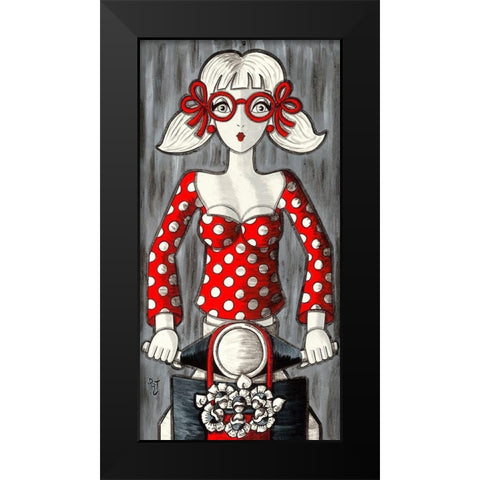 Petite Vespa Black Modern Wood Framed Art Print by MIROTA