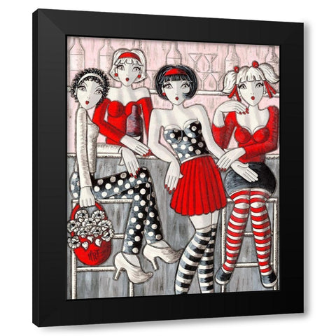 Les demoiselles Black Modern Wood Framed Art Print with Double Matting by MIROTA