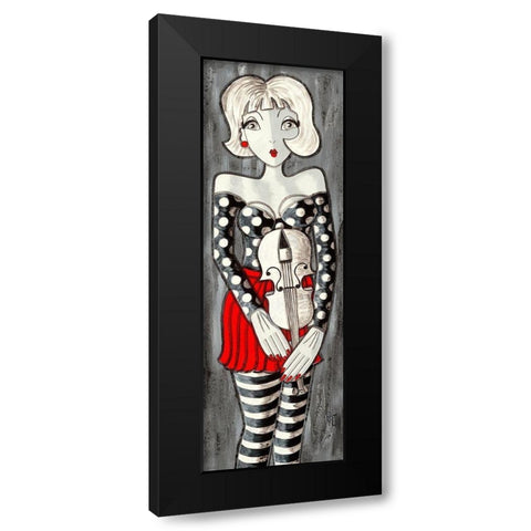 Violon Black Modern Wood Framed Art Print with Double Matting by MIROTA