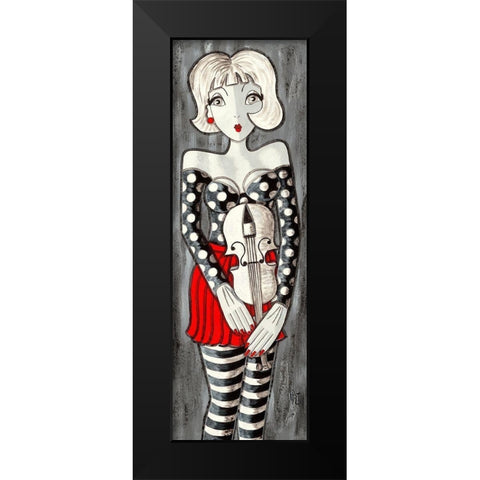 Violon Black Modern Wood Framed Art Print by MIROTA
