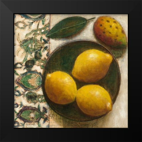 Citrons Black Modern Wood Framed Art Print by Lionnet, Pascal