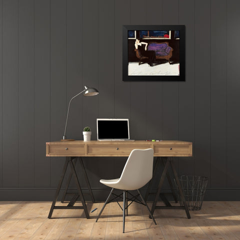 Pensiero lontano Black Modern Wood Framed Art Print by Calvetti, Fabio