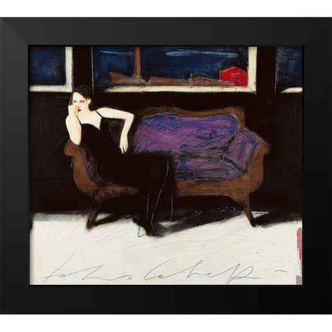 Pensiero lontano Black Modern Wood Framed Art Print by Calvetti, Fabio