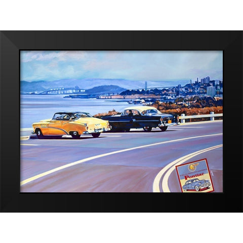 San Francisco Bay Black Modern Wood Framed Art Print by VAUTRIN