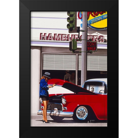 Hamburgers Black Modern Wood Framed Art Print by Tempier, Guy