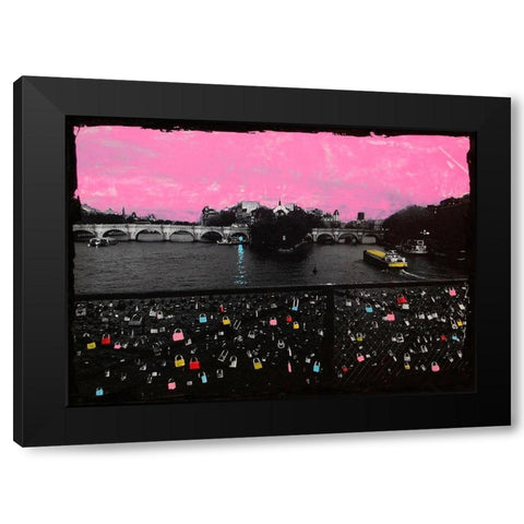 Pont Neuf Black Modern Wood Framed Art Print with Double Matting by Simonutti, Riccardo