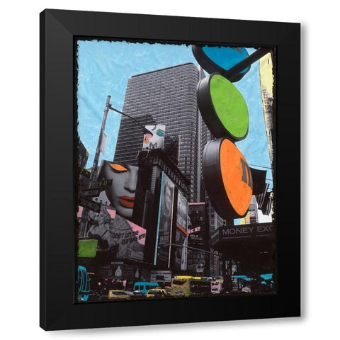 2-Times Square Black Modern Wood Framed Art Print by Simonutti, Riccardo