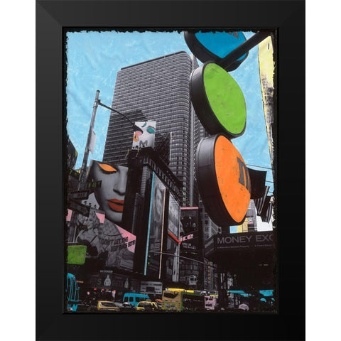 2-Times Square Black Modern Wood Framed Art Print by Simonutti, Riccardo