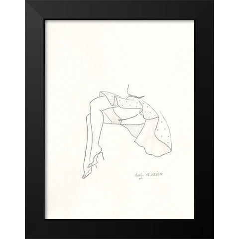 Serie Beine II Black Modern Wood Framed Art Print by Schneider, Rosy