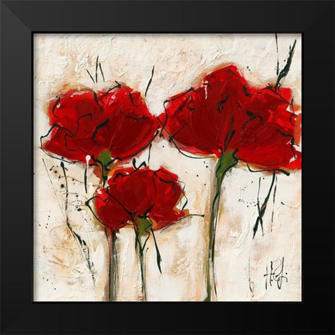 Pavot abstrait II Black Modern Wood Framed Art Print by Zacher-Finet, Isabelle