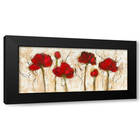 Pavot abstrait III Black Modern Wood Framed Art Print with Double Matting by Zacher-Finet, Isabelle