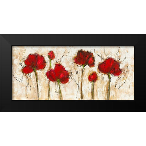 Pavot abstrait III Black Modern Wood Framed Art Print by Zacher-Finet, Isabelle
