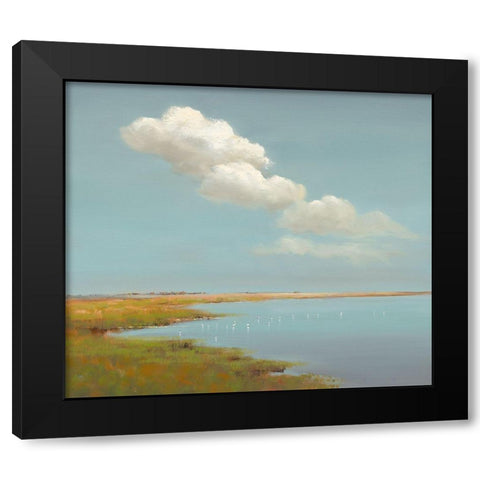 Birds and Clouds Black Modern Wood Framed Art Print with Double Matting by Groenhart, Jan