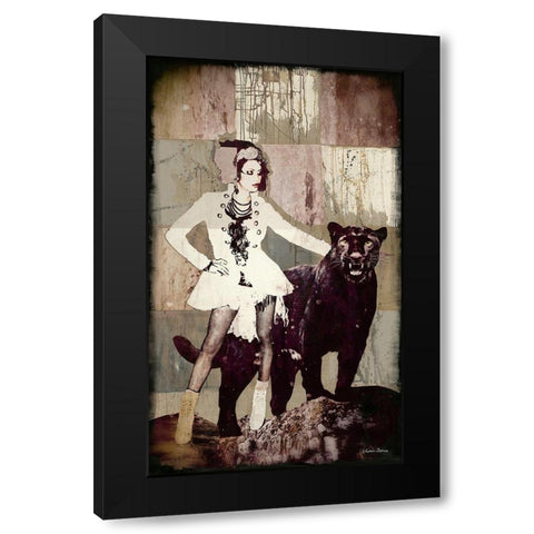 Pantherfrau Black Modern Wood Framed Art Print by Shirin Donia