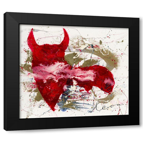 Tauro Prima Black Modern Wood Framed Art Print by Bosboom, Leon
