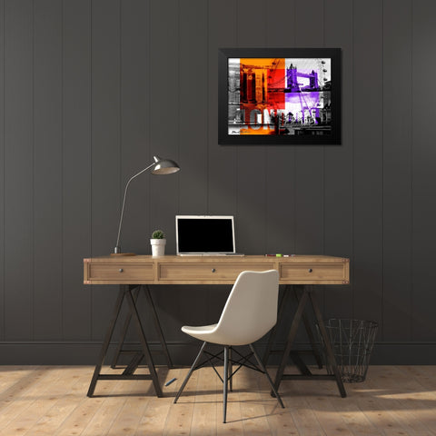 London Black Modern Wood Framed Art Print by Carlson, Don