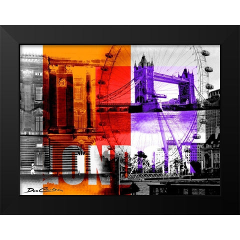 London Black Modern Wood Framed Art Print by Carlson, Don