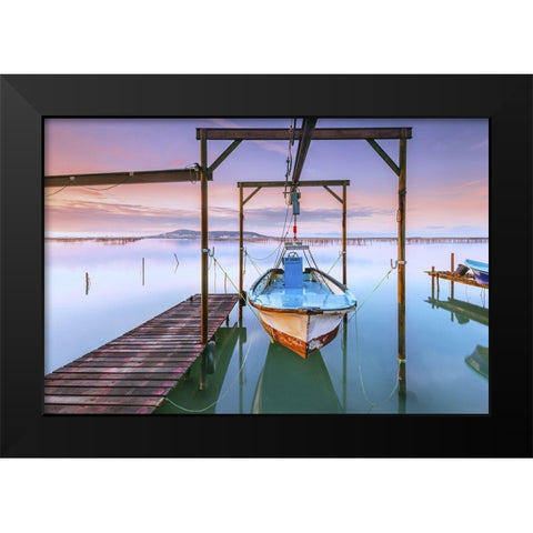 Suspendu Black Modern Wood Framed Art Print by Bertrande, Arnaud