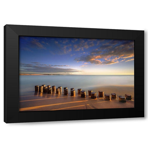 Diagonale Black Modern Wood Framed Art Print with Double Matting by Bertrande, Arnaud