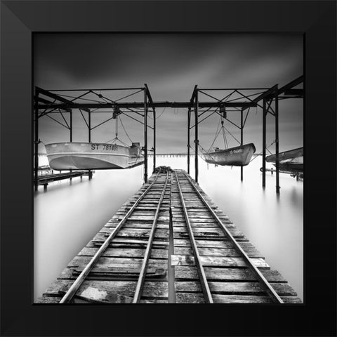 Time Exposure Black Modern Wood Framed Art Print by Bertrande, Arnaud