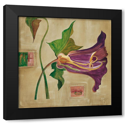 Blutenanatomie: Amaryllis Black Modern Wood Framed Art Print with Double Matting by Richter-Armgart, Rose