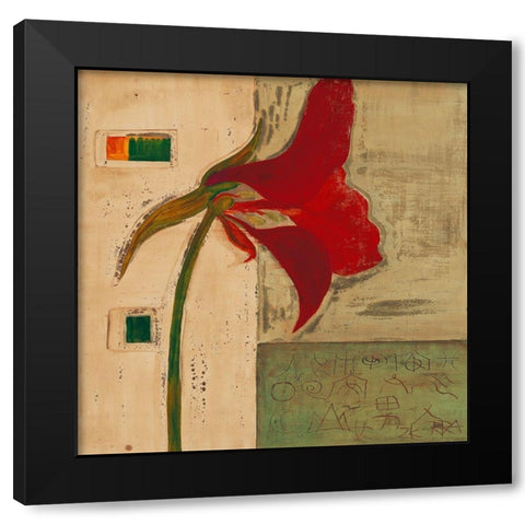 Blutenanatomie: Kapuziner Kresse Black Modern Wood Framed Art Print by Richter-Armgart, Rose