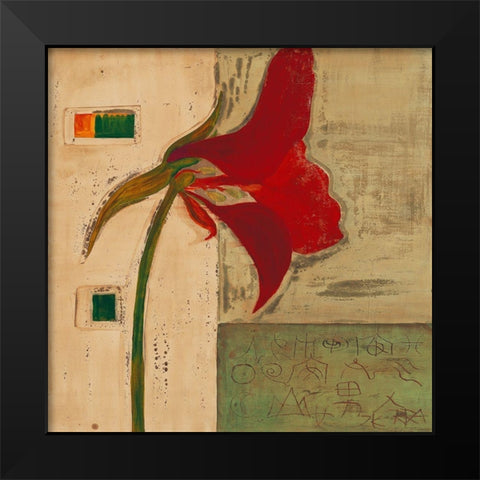Blutenanatomie: Kapuziner Kresse Black Modern Wood Framed Art Print by Richter-Armgart, Rose