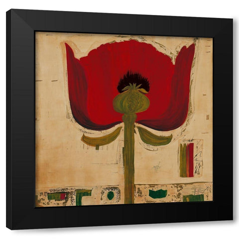 Blutenanatomie: Mohnblumen Black Modern Wood Framed Art Print by Richter-Armgart, Rose
