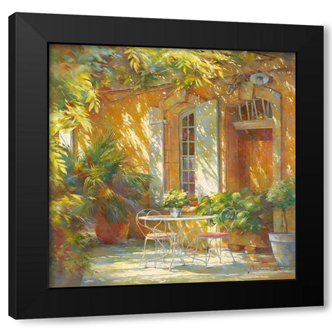 Sous la treille Black Modern Wood Framed Art Print by Messely, Johan