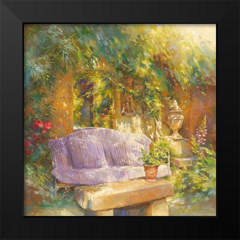 Le miroir Black Modern Wood Framed Art Print by Messely, Johan