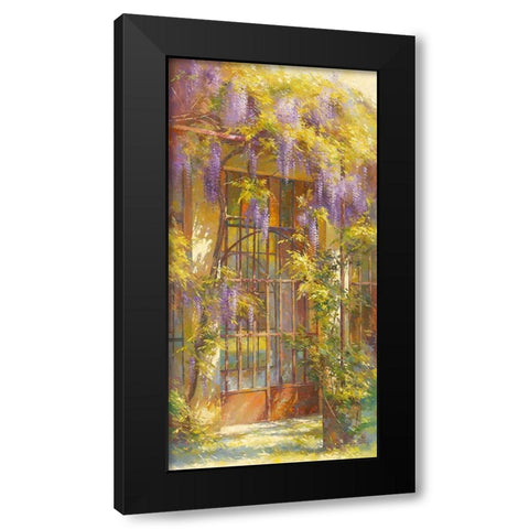 La glycine Black Modern Wood Framed Art Print by Messely, Johan