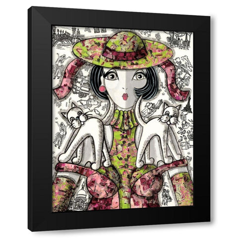 Calins Black Modern Wood Framed Art Print by MIROTA