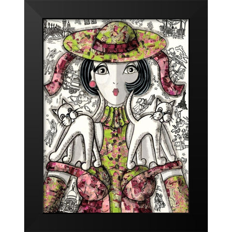 Calins Black Modern Wood Framed Art Print by MIROTA