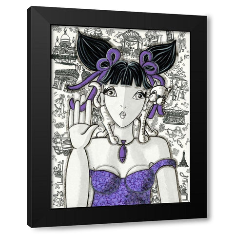 Prune a Paris Black Modern Wood Framed Art Print by MIROTA