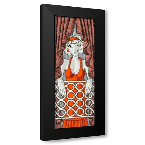 Reverie au balcon Black Modern Wood Framed Art Print by MIROTA