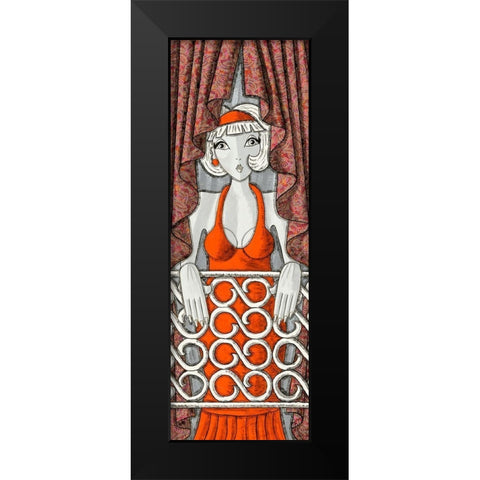 Reverie au balcon Black Modern Wood Framed Art Print by MIROTA