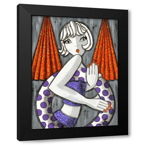 Cet ete Black Modern Wood Framed Art Print with Double Matting by MIROTA