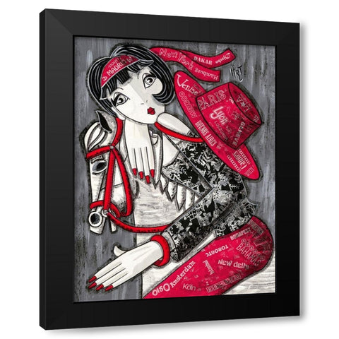 Je pars Black Modern Wood Framed Art Print with Double Matting by MIROTA