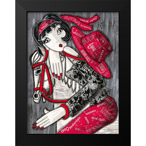 Je pars Black Modern Wood Framed Art Print by MIROTA