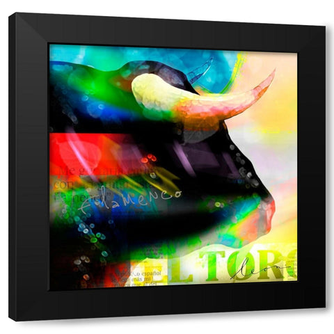 Cabeza de Toro Black Modern Wood Framed Art Print with Double Matting by Bosboom, Leon