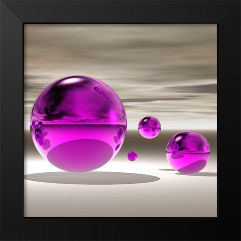 Purple Bowl II Black Modern Wood Framed Art Print by Hillert, Peter