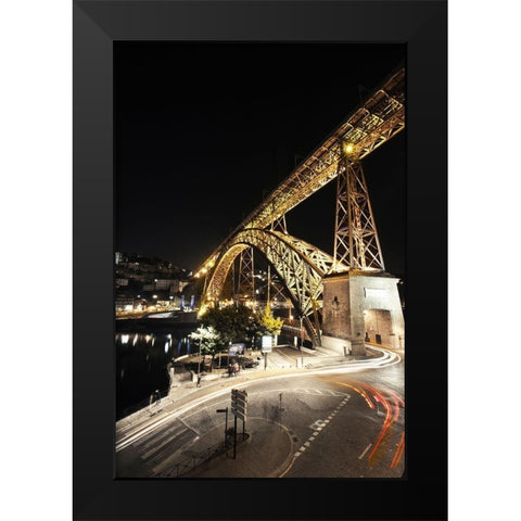 Bridge Black Modern Wood Framed Art Print by Lusitano Photographie