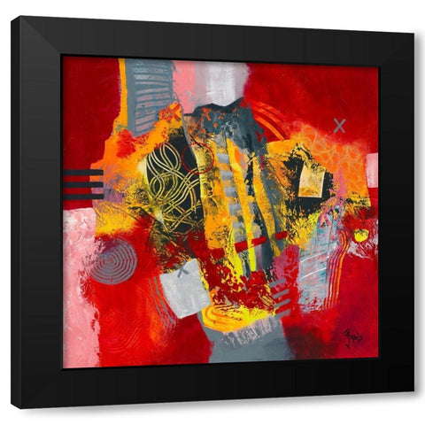 Carte au tresor Black Modern Wood Framed Art Print by Jadis