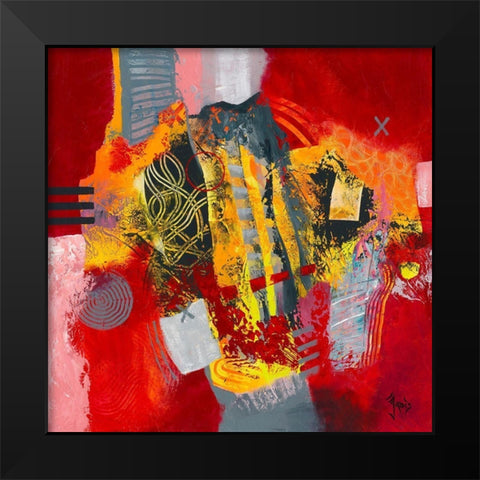 Carte au tresor Black Modern Wood Framed Art Print by Jadis