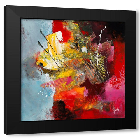 Mozart Black Modern Wood Framed Art Print by Jadis