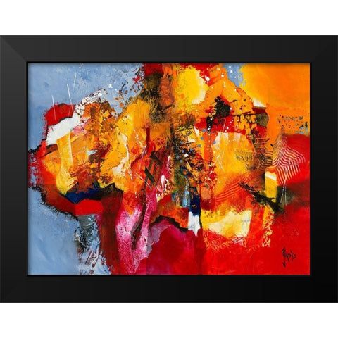 Union Black Modern Wood Framed Art Print by Jadis