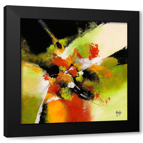 Acidule Black Modern Wood Framed Art Print by Jadis