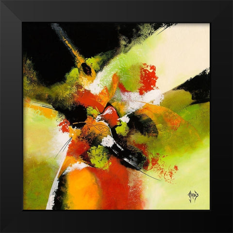 Acidule Black Modern Wood Framed Art Print by Jadis