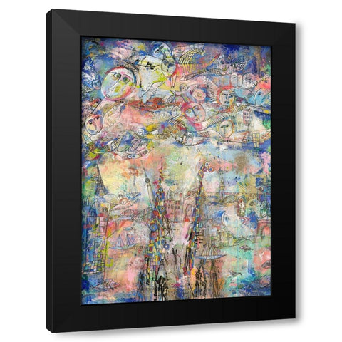 Himmel uber der Stadt Black Modern Wood Framed Art Print with Double Matting by Luci